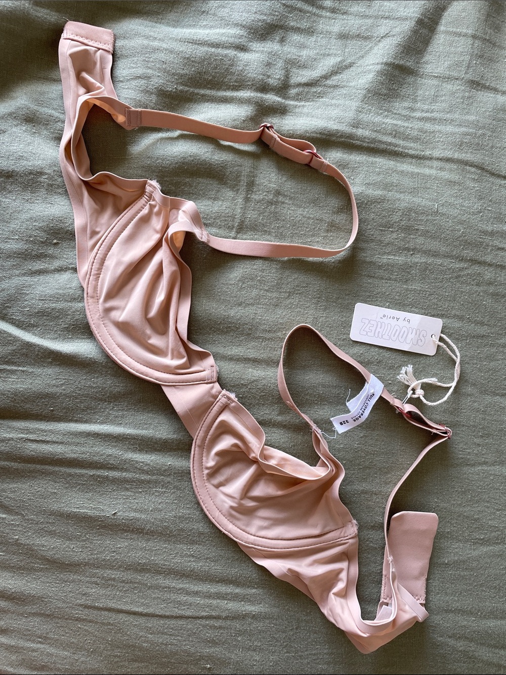 NEW Aerie Smoothez Beige Tan Full Coverage Unlined Underwire Bra 32B
